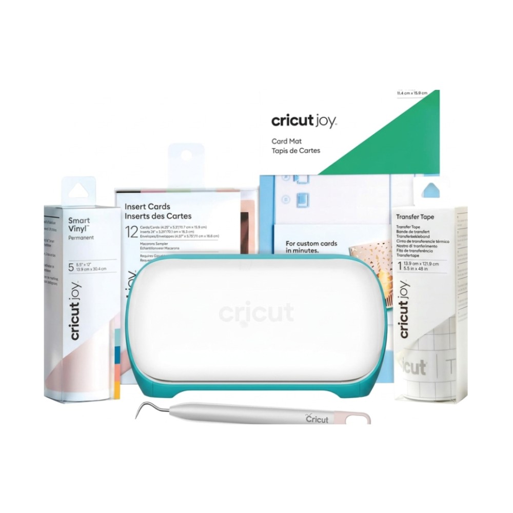 Kit Cricut Joy Iniciante Bundle, Máquina de Corte Inteligente, Bluetooth, Personalização, Azul