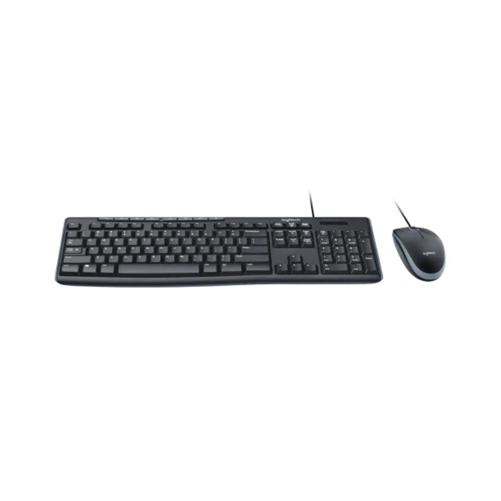 Kit teclado e mouse com fio, Logitech MK200, 1000 dpi, preto