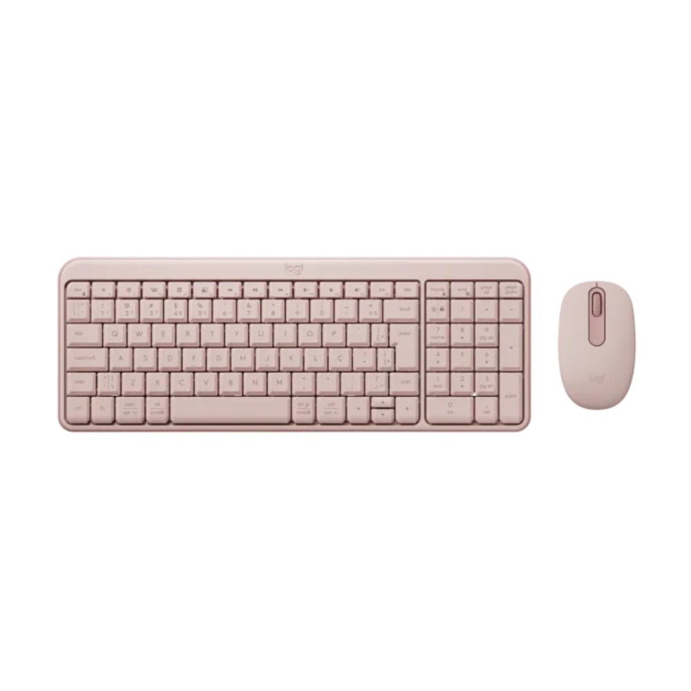 Kit Teclado e Mouse Sem Fio, Logitech, Bluetooth, ABNT2, Rosa, MK250