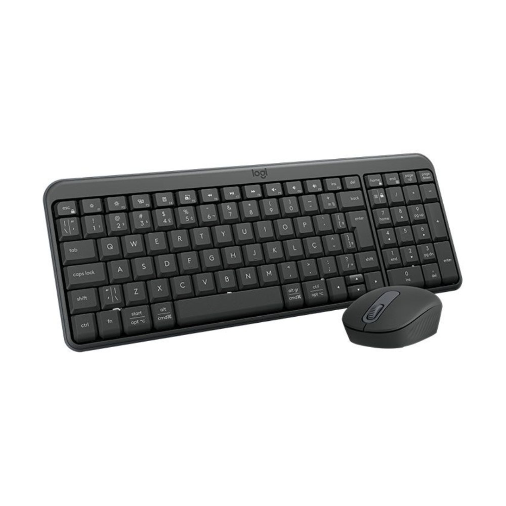 Kit Teclado e Mouse Sem Fio, Logitech MK250, Conexão 2.4GHz, Teclas Multimídia, Mouse Óptico, Receptor USB Nano, Grafite