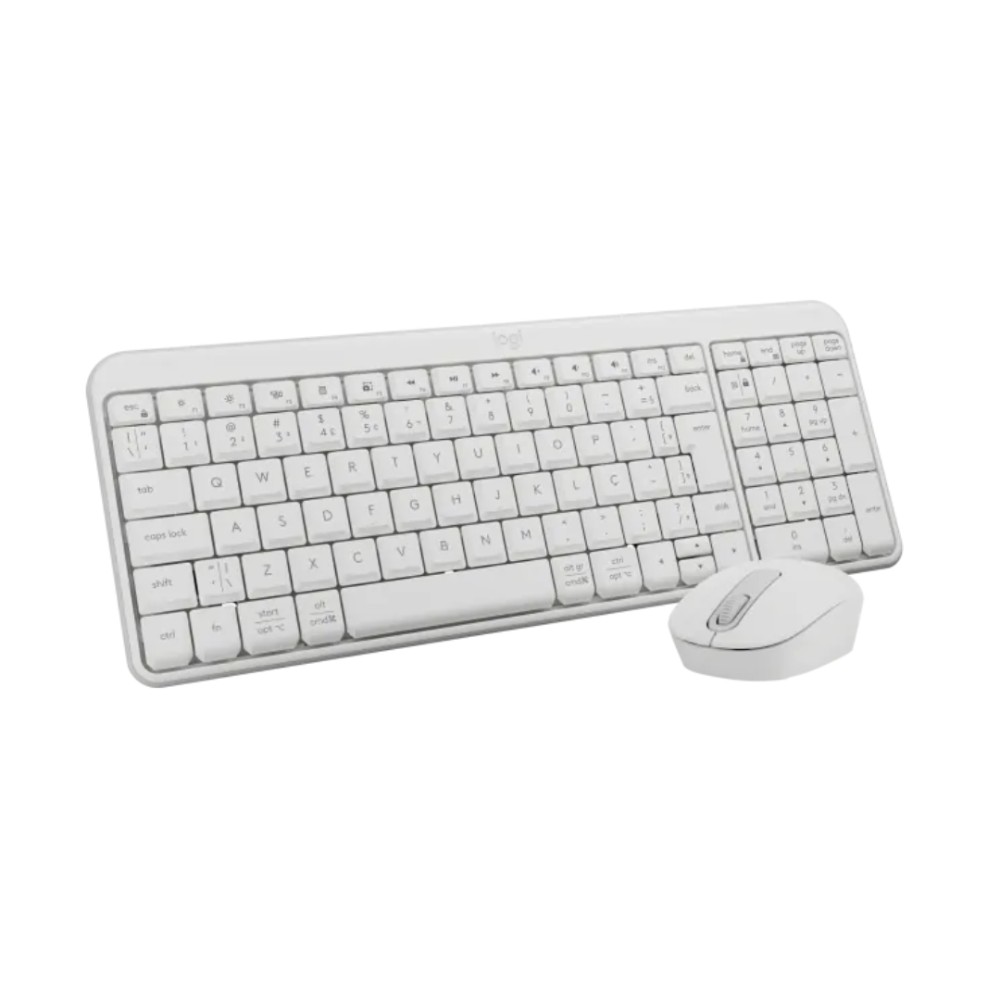 Kit Teclado e Mouse Sem Fio Logitech, MK250, Wireless USB, ABNT2, Branco