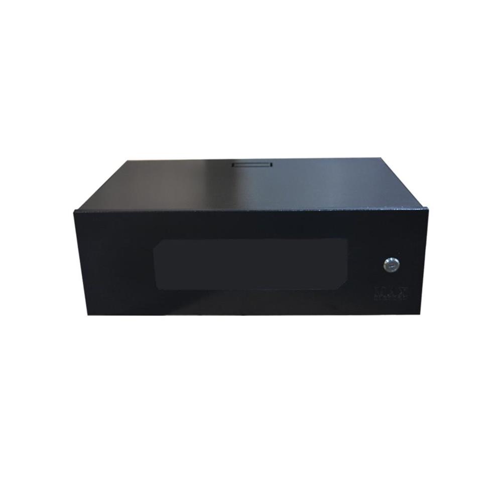 Mini Rack Max Eletron 4040, 19 Pol, 3u X 350mm, Acrílico, Com 2 Chaves, Preto