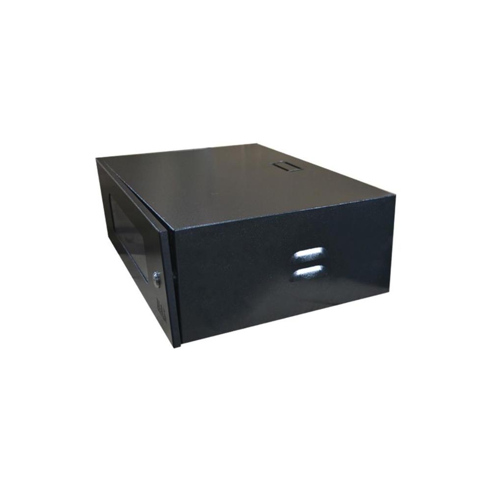 Mini Rack Max Eletron 4040, 19 Pol, 3u X 350mm, Acrílico, Com 2 Chaves, Preto