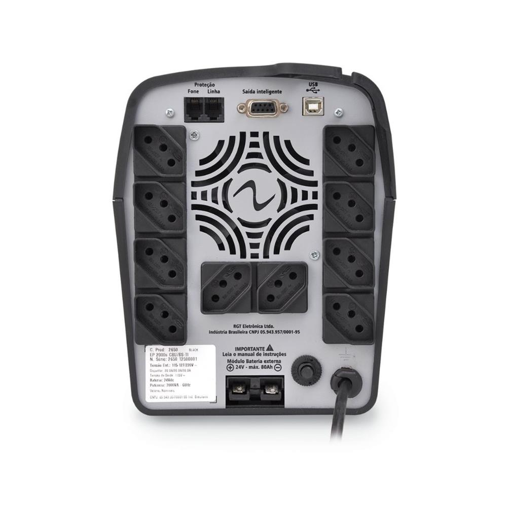 Nobreak Ragtech Easy Pro 3200 VA, senoidal pura, display digital, 10 tomadas