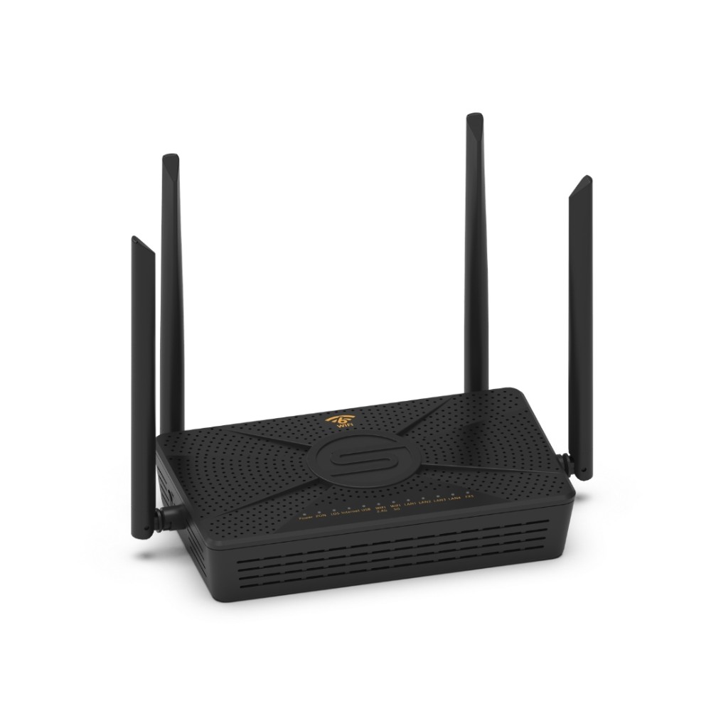 ONT GPON Shoreline SH-3000WF AX3000 Wi-Fi 6 Dual Band Gigabit VoIP, Preto