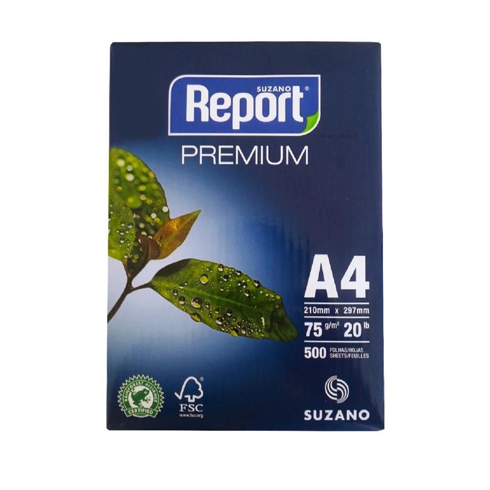 Caixa Papel A4 Report Premium Suzano 75g - 10 Resmas de 500 Folhas
