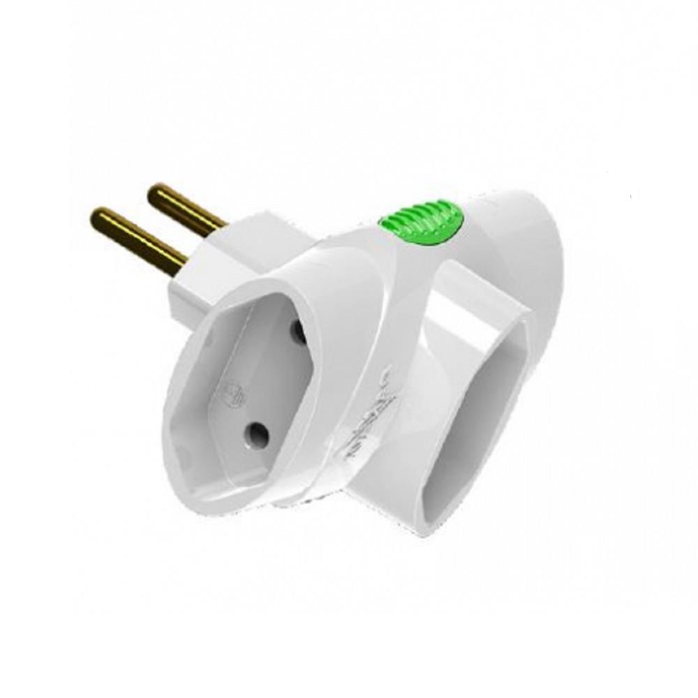 Plug Adaptador 3 Saídas 2P+T 10 250V Branco Daneva