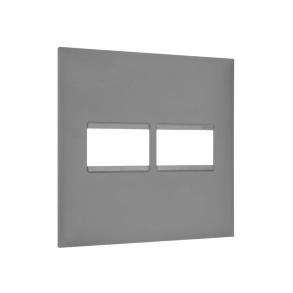 Placa 1+1 Posto 4x4 Legrand, Pial Plus+, Cinza, 618511CZ