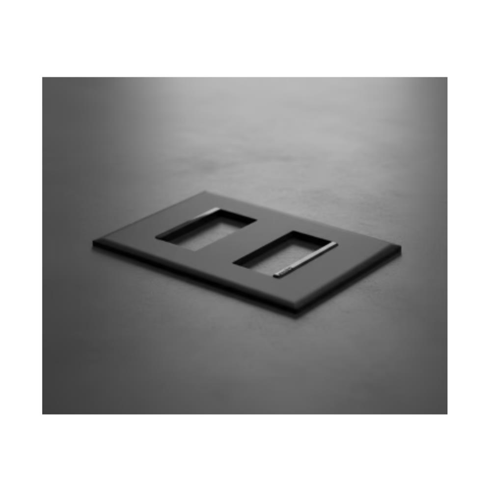 Placa 4x2 2 Postos Separados Legrand Pial Plus, 2 Módulos, Termoplástico, Preto