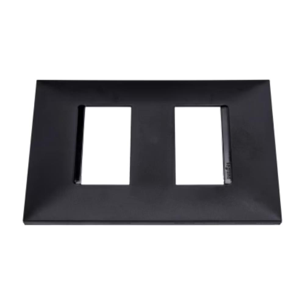 Placa 4x2 2 Postos Separados Legrand Pial Plus, 2 Módulos, Termoplástico, Preto