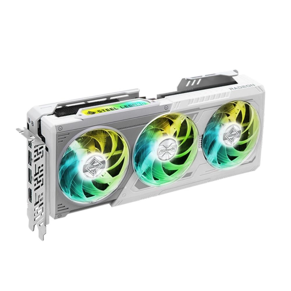 Placa de Vídeo ASRock Radeon RX 9070 XT Steel Legend, 16GB, 256-Bits, PCI Express 5.0, LEDs ARGB, Branco