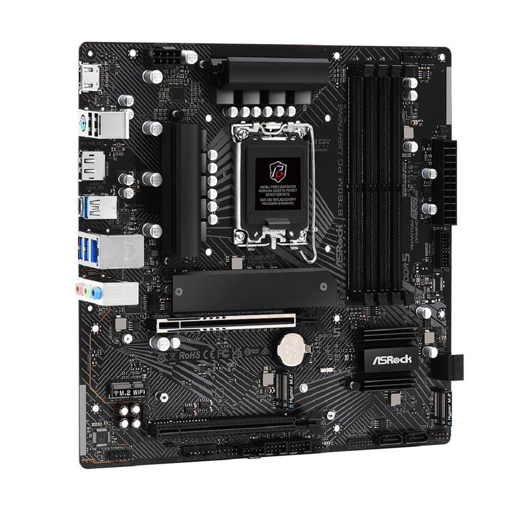 Placa Mãe ASRock B760M PG Lightning, Chipset B760, Intel LGA 1700, mATX, DDR5