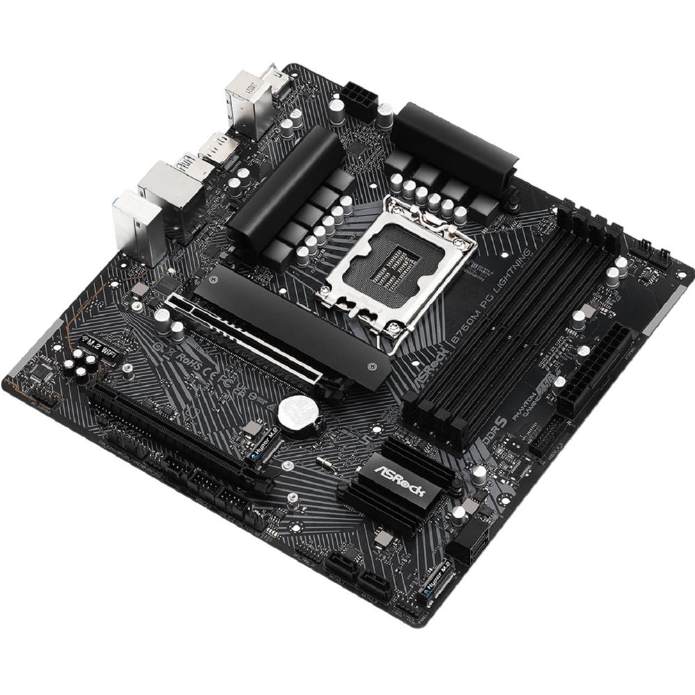 Placa Mãe ASRock B760M PG Lightning, Chipset B760, Intel LGA 1700, mATX, DDR5