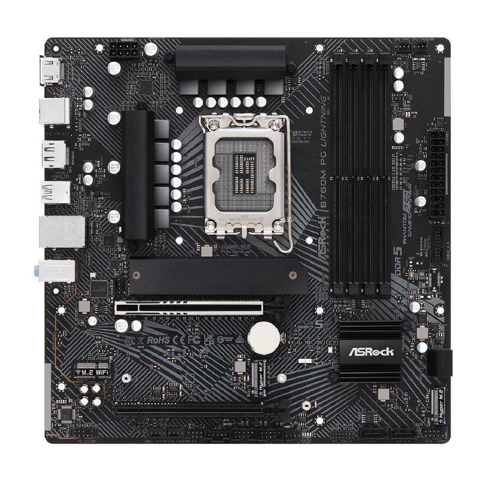 Placa Mãe ASRock B760M PG Lightning, Chipset B760, Intel LGA 1700, mATX, DDR5