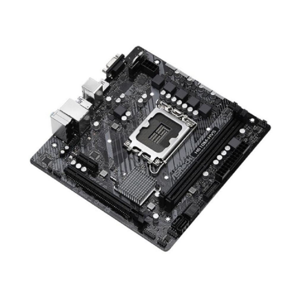 Placa Mãe ASRock H610M-HVS, Chipset H610, Intel LGA 1700, mATX, DDR4, Preto