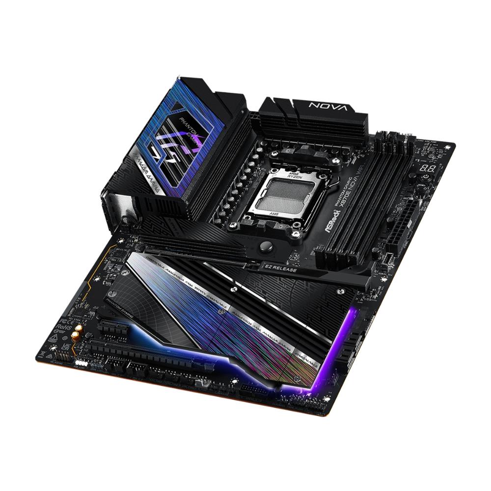 Placa-Mãe ASRock X870E Nova Wifi, AMD AM5, ATX, DDR5, 8200MHz, 256GB, PCIe 5.0, Wi-Fi 7, Preto