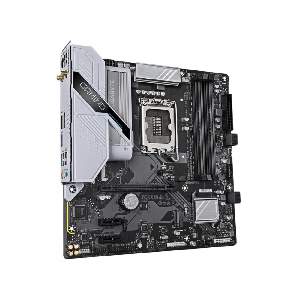Placa-Mãe Gigabyte B760M Gaming Plus WIFI, Intel B760, LGA 1700, mATX, DDR4, Wi-Fi 6, Bluetooth 5.3, PCIe 4.0, M.2 NVMe