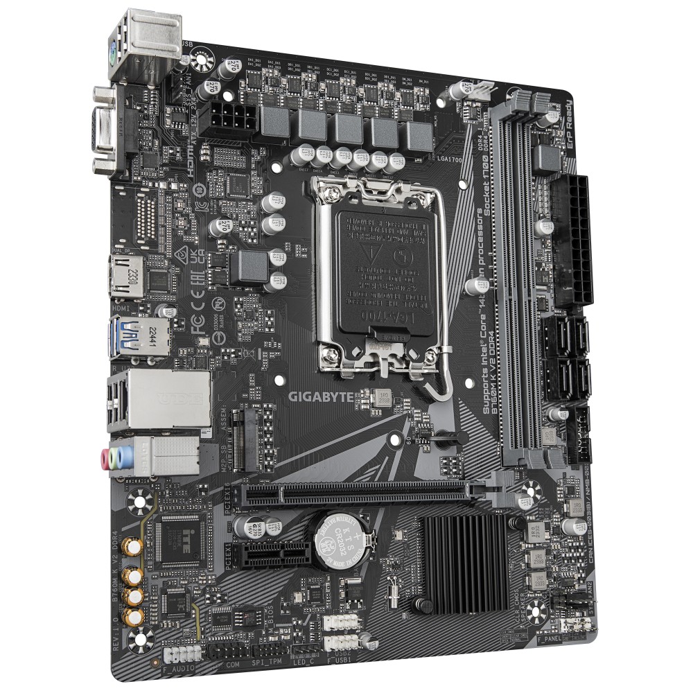 Placa-Mãe Gigabyte, B760M K V2 DDR, LGA1700, B760, 64GB, M.2 NVMe PCIe 3.0, Micro ATX