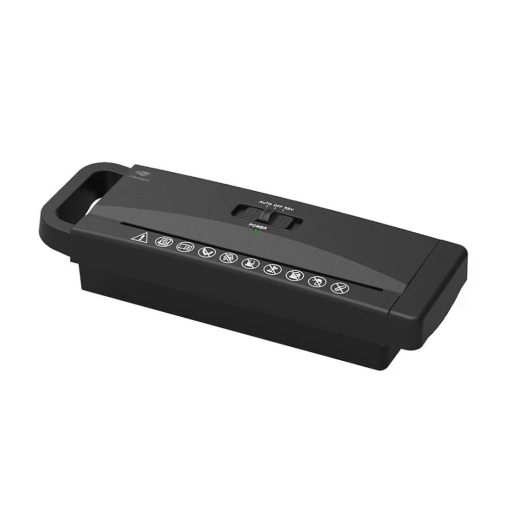 Fragmentadora de Papel C3Tech, 6 Folhas, Corte em Tiras, Cesto 7L, Preto, FR-100BK