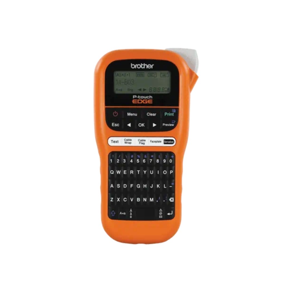 Rotulador Eletrônico Portátil Profissional Brother, PT-E110, Impressão Térmica, Até 20 mm/s, Fitas TZe Até 12 mm, Laranja