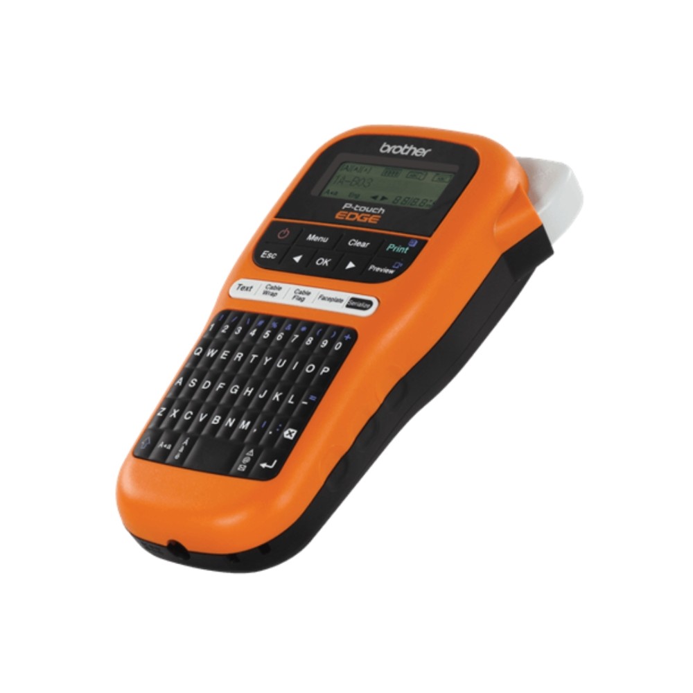 Rotulador Eletrônico Portátil Profissional Brother, PT-E110, Impressão Térmica, Até 20 mm/s, Fitas TZe Até 12 mm, Laranja