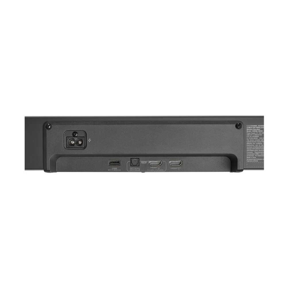 Soundbar JBL Cinema SB595, 3.1.2 Canais, Dolby Atmos, Subwoofer Sem Fio, Bluetooth 5.4, HDMI eARC, 220 W RMS