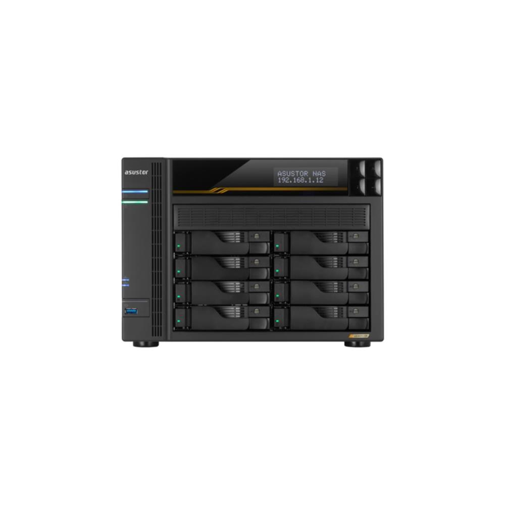 Storage Asustor AS6808T , 08 Baias, PCIe, USB4, 10 GBe, Preto