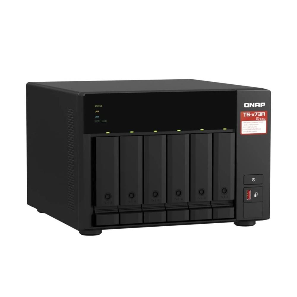 Storage NAS QNAP TS-673A-8G, 64Gb, AMD Ryzen V1500B 2.2GHz, 8GB DDR4, 6 Baias SATA, 2.5GbE