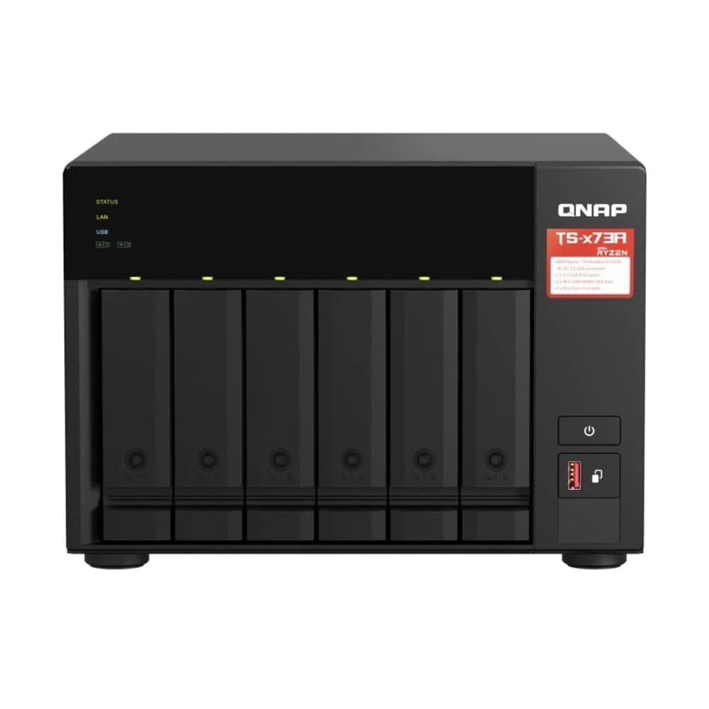 Storage NAS QNAP TS-673A-8G, 64Gb, AMD Ryzen V1500B 2.2GHz, 8GB DDR4, 6 Baias SATA, 2.5GbE