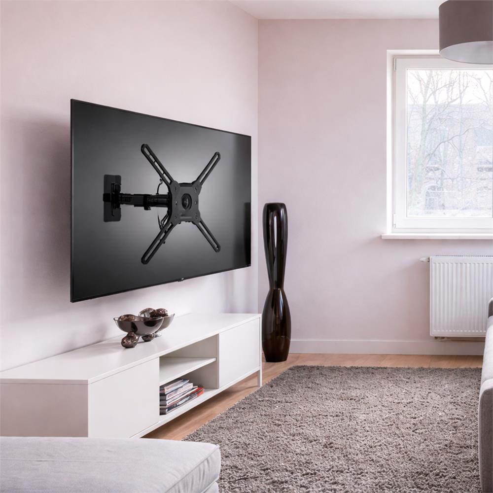 Suporte Articulado para TV, ELG, MT400AR, 26” a 65”, Inclinação e Giro, VESA até 400x400, Preto