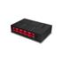 Switch Gigabit 5 Portas Mercusys MS105G, 1000 Mbps, Plug and Play, Preto com Portas Vermelhas