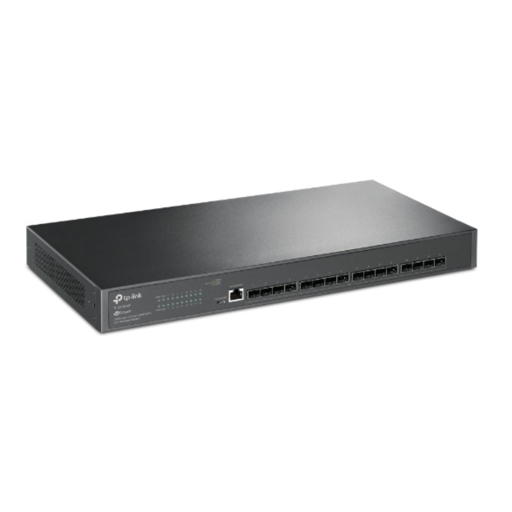 Switch Gerenciável TP-Link SX3016F, 16 Portas 10GE SFP+, L2+, 320Gbps, Roteamento Estático, Preto