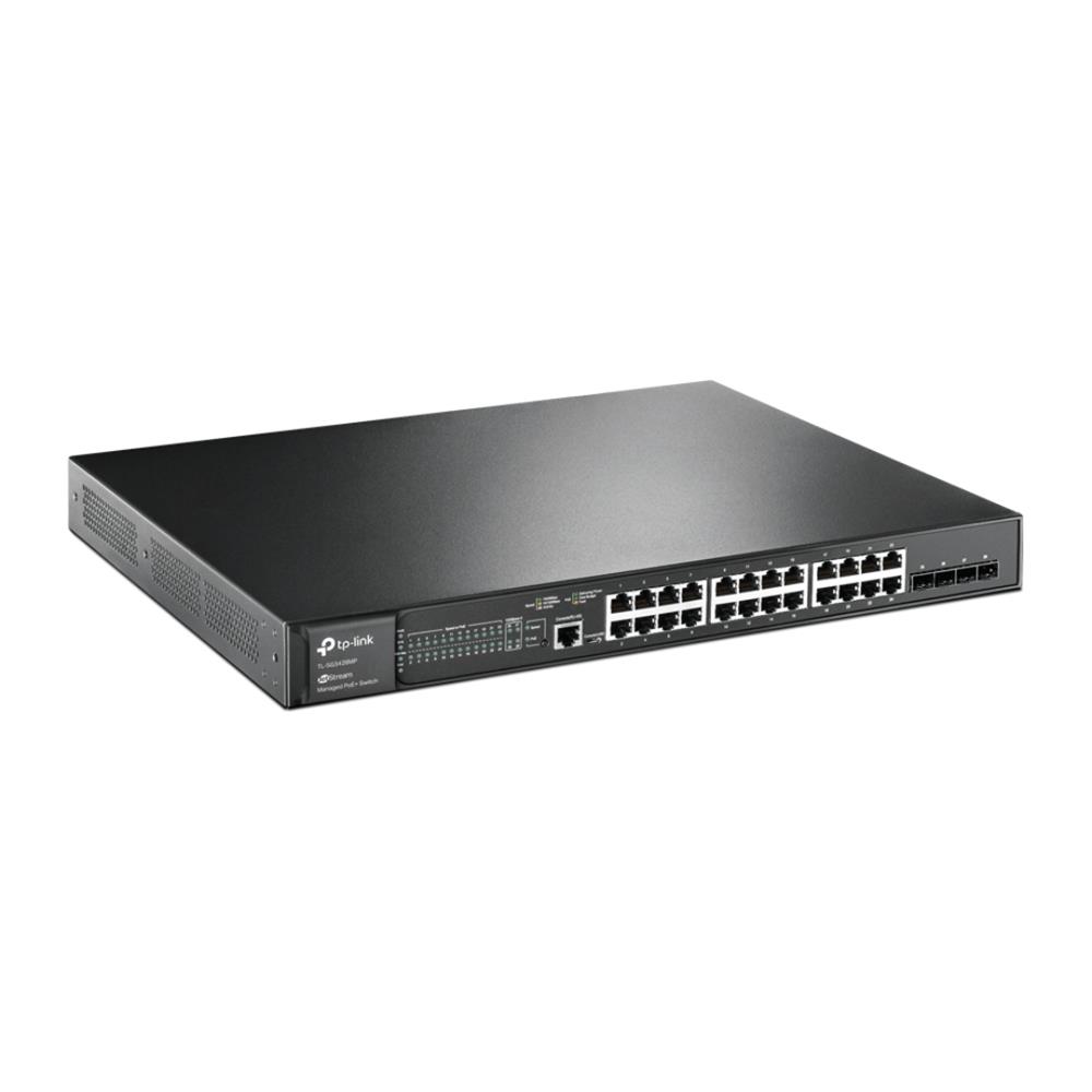 Switch TP-Link SG3428MP Omada, 28 Portas Gigabit, 24x PoE+, 384W, L2+, Gerenciável, Cinza