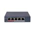 Switch Hikvision DS-3E1105P-EI/M, 5 Portas, 4 PoE, 10/100 Mbps, Smart, 45W, Fanless, Metálico