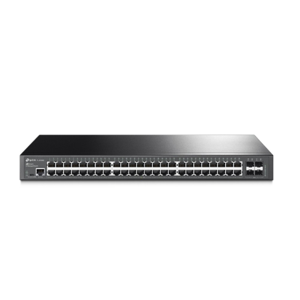 Switch Gerenciável L2+ TP-Link, TL-SG3452,  48 Portas Gigabit RJ45, 4 Slots SFP Gigabit, Controle de Fluxo, Preto