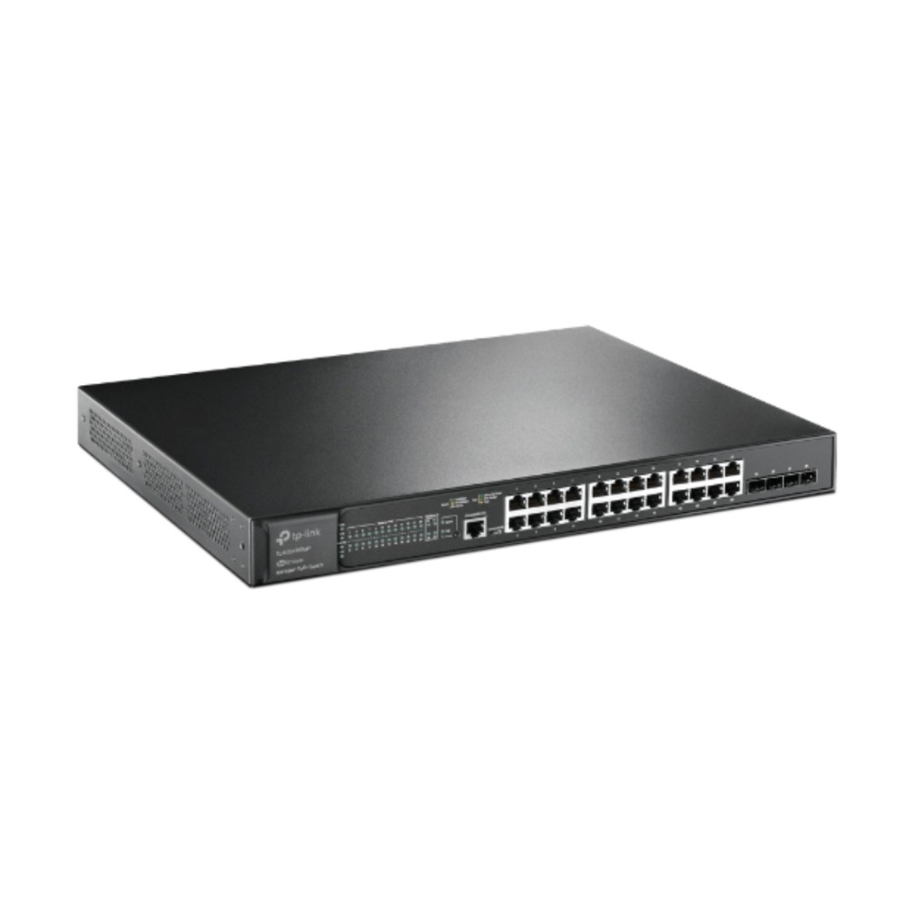 Switch TP-Link Omada TL-SG3428XMP, 24 Portas Gigabit PoE+, 4 Portas SFP+ 10G, L2+, 384W, Rack