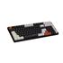 Teclado Mecânico Gamer New Hero Arkana, Rainbow, Switch Blue, ABNT, USB, Preto e Cinza