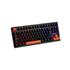 Teclado Mecânico Gamer New Hero Commander TKL, Rainbow, Switch Blue, ABNT, USB, Preto e Laranja