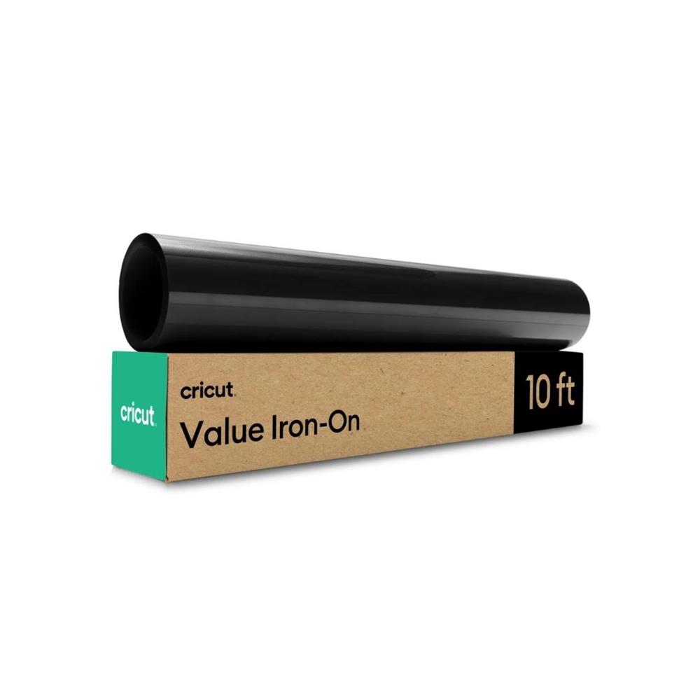 Cricut Value Iron-On, Preto (30,5 cm x 3 m) – HTV (vinil de transferência por calor)