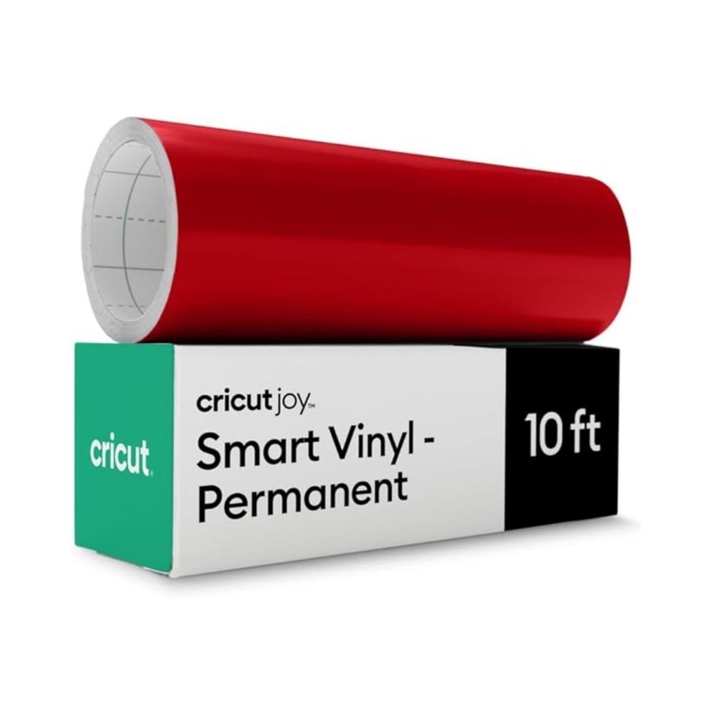 Cricut Vinil Permanente Smart para a máquina Cricut Joy, Vermelho (14 cm x 3 m) – cortes longos sem base.
