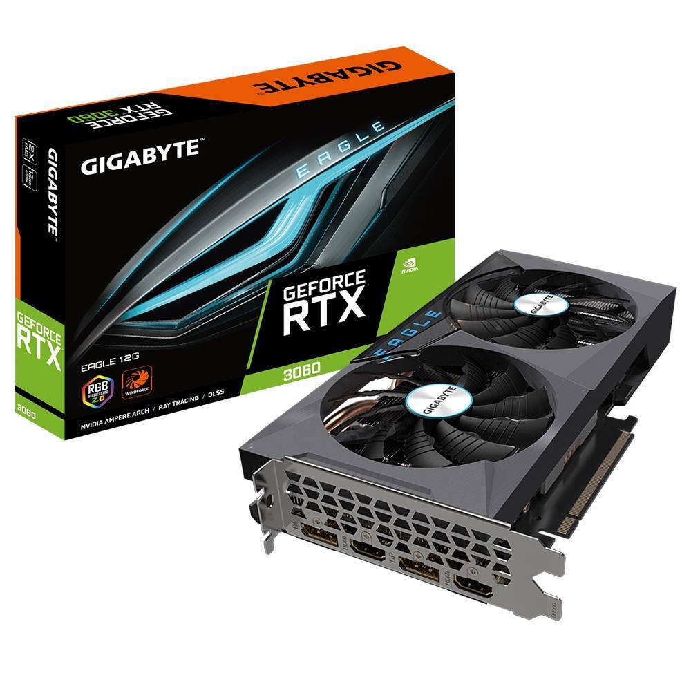 Placa de Vídeo Gigabyte GeForce RTX 3060 EAGLE 12G GDDR6 RGB